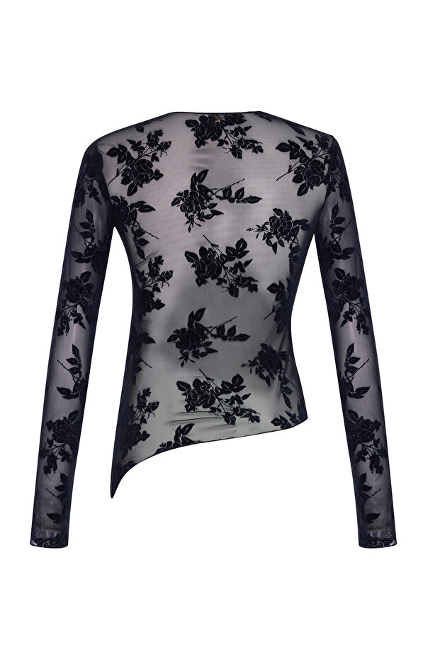 cu model Bleumarin tul Bluză - 2