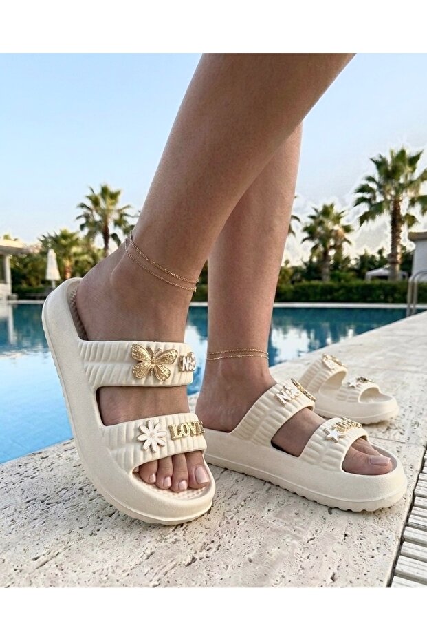 Women's Comfortable Stoned Daily Slipper Beach Slippers