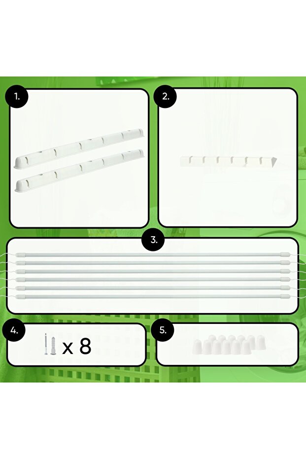 Bathroom Ceiling-Mounted Clothes Dryer 6 Bars 100cm Durable Solid - 5