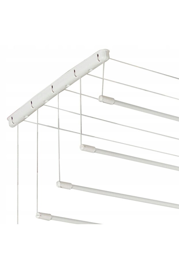 Bathroom Ceiling-Mounted Clothes Dryer 5 Bars 160cm Durable Solid - 8