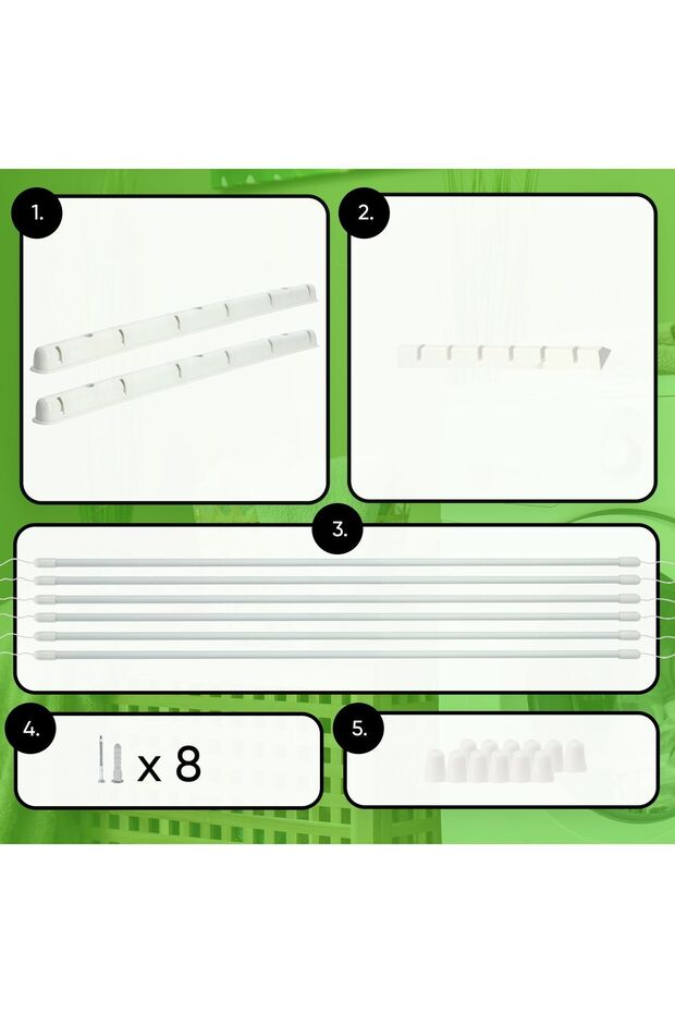 Bathroom Ceiling-Mounted Clothes Dryer 6 Bars 110cm Durable Solid - 5