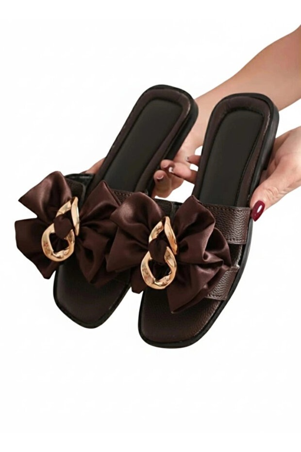 Women's Flat Sole Bow Detail Stylish Slipper