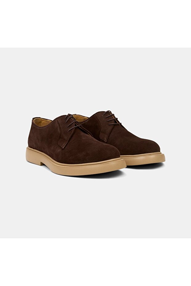 Men's Brown Lace-Up Suede Classic Shoes