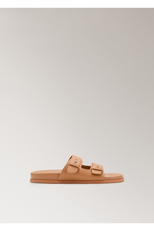 Çift tokalı deri sandalet - 2