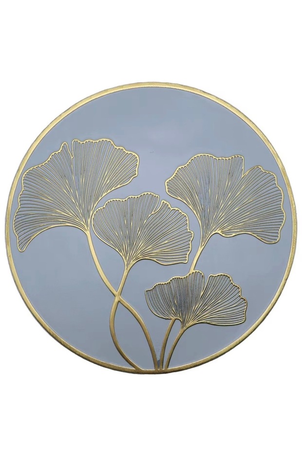 FABRICWORKS Ginkgo Leaf Round Placemat Set of 4 – 38 cm Decorative Table Mat