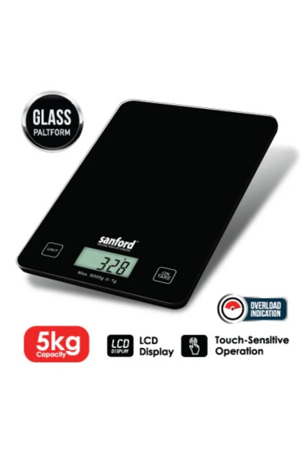 Digital Kitchen Scale – 5kg/1g Precision with Tempered Glass Platform & Touch Controls