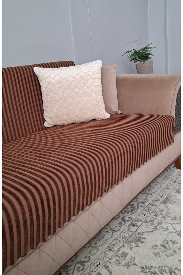 Bamboo Corded Fabric Velvet Non-Slip Sofa Cover 170X210Cm Soft Sofa Bed Cover with Sponge, Pack of Non-Slip Sole
