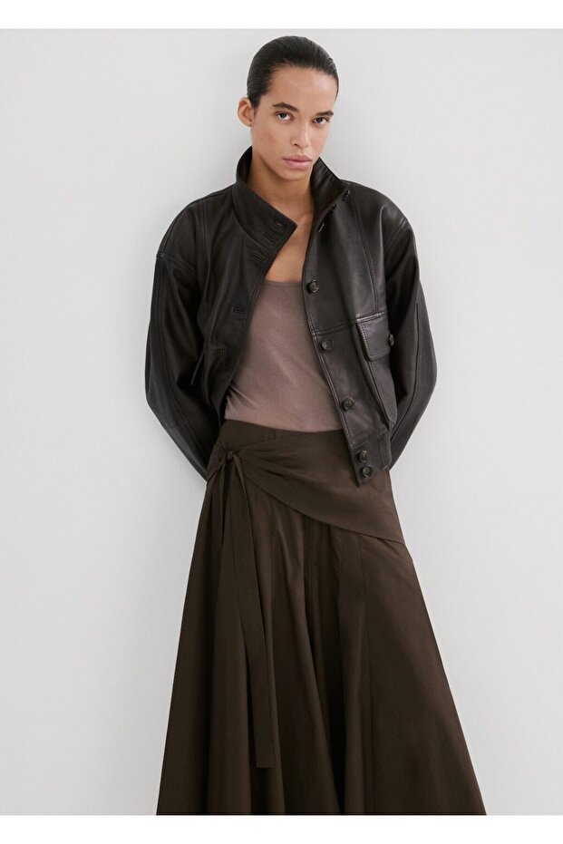 Şal detaylı evaze etek - 6