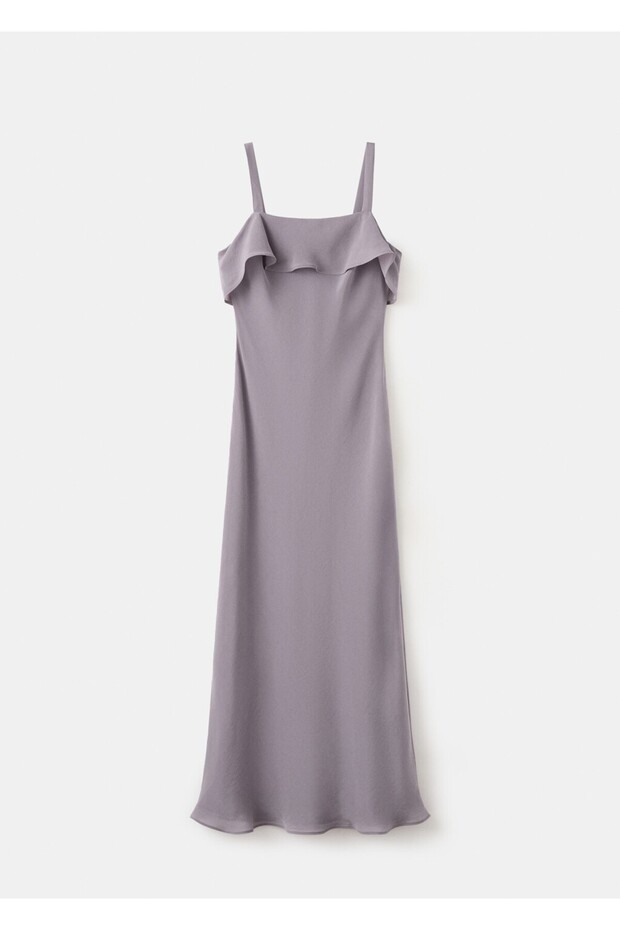 Fırfırlı uzun elbise - 3