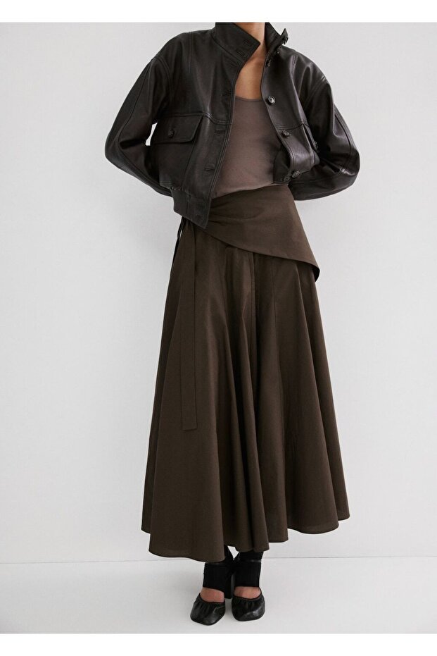 Şal detaylı evaze etek - 1