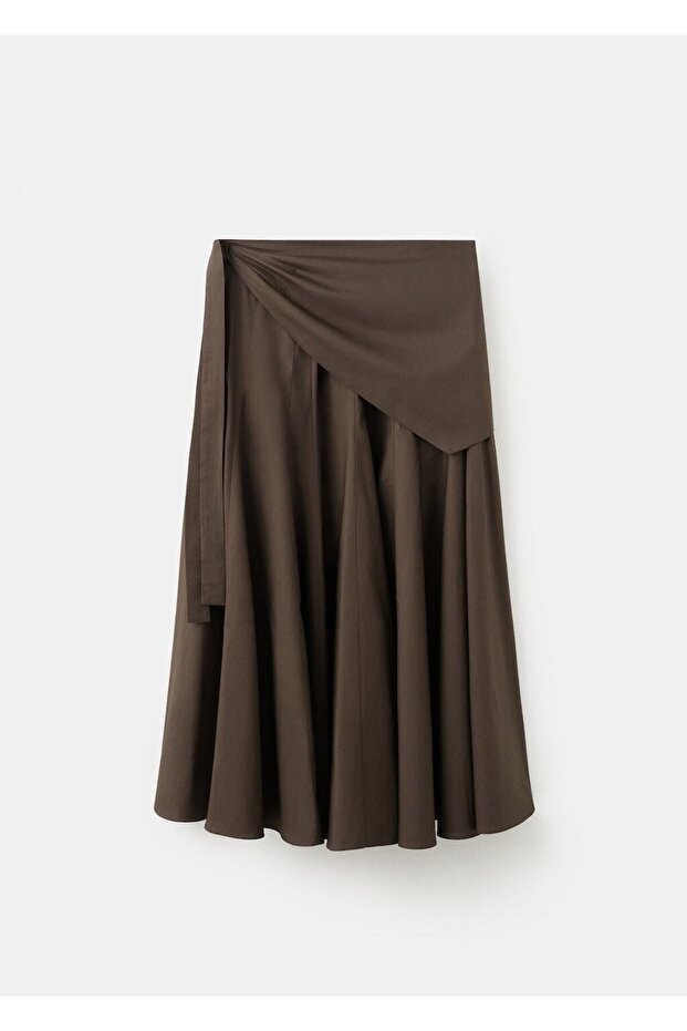 Şal detaylı evaze etek - 3