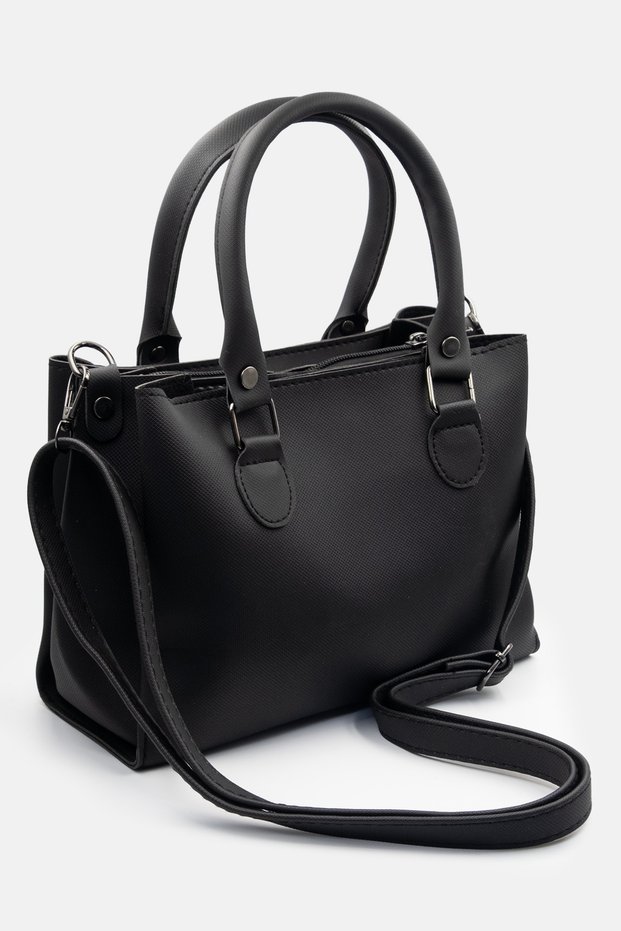 Black Women's Handbag and Shoulder Bag Metal Buckle Piece Stylish Design Women's Bag