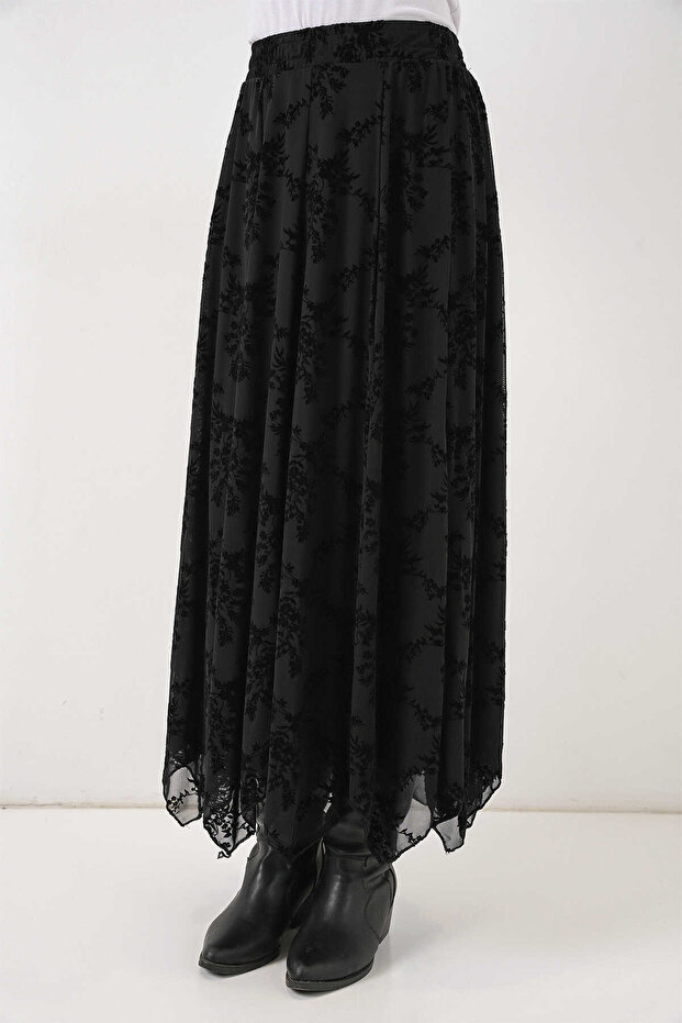 Patterned Lined Skirt - 3