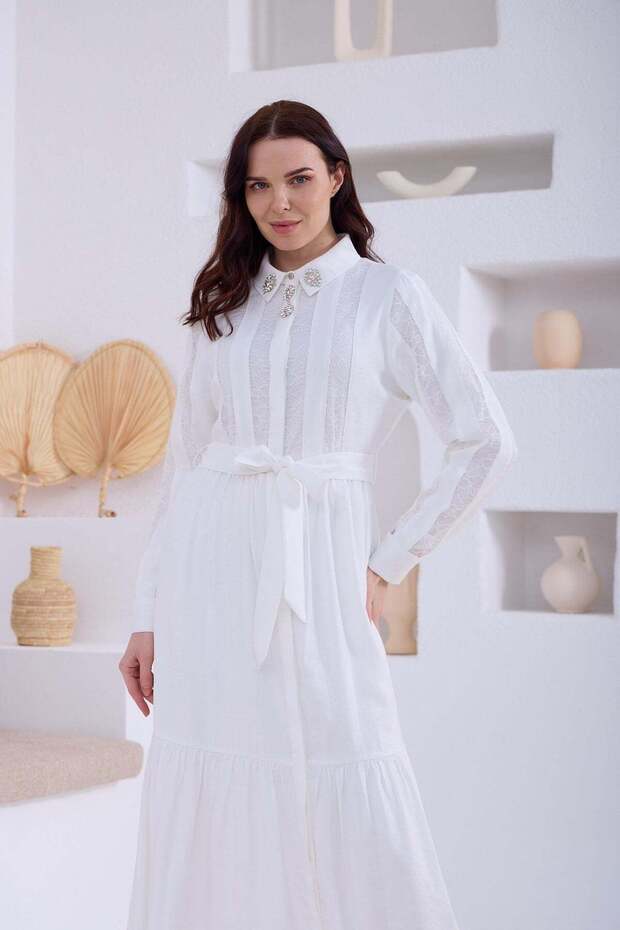 İPEK CUPRA ELBİSE MA06.06 Ekru - 5