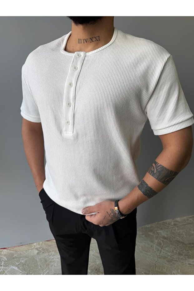 Fitlli Half Pat Button Closure Tshirt - 2