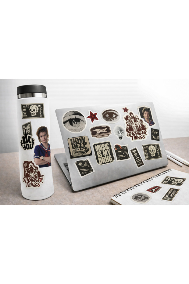 Retro Pop Culture Sticker Set 22X30 cm – Decorative Stickers for Laptop, Thermos, Notebook and Suitcase
