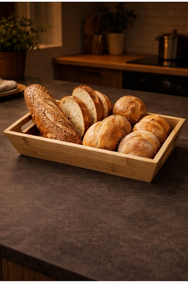 Bamboo Bread Basket, Bread Basket Rectangular (16×35)Cm - 1