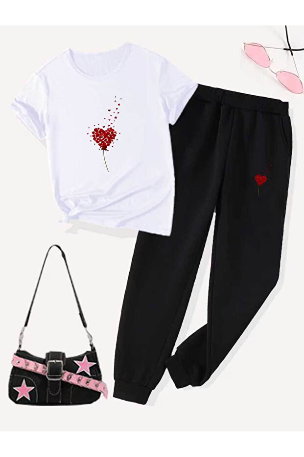 Kalip Printed Tshirt Top and Bottom Tracksuit Set