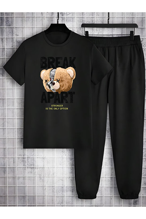 Break Printed Oversized top and bottom tracksuit set