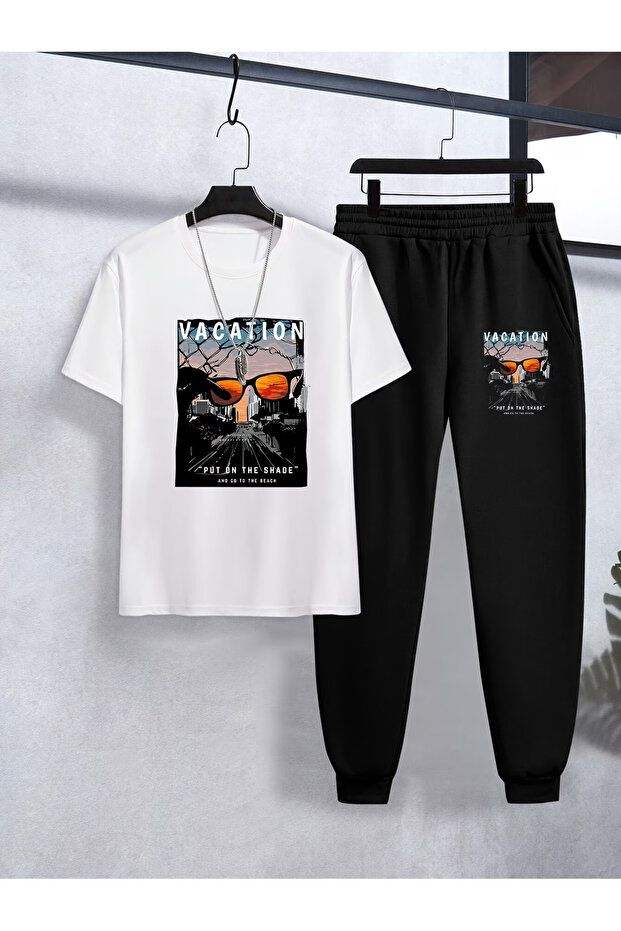 مطبوع طقم بدلة رياضية كبيرة الحجم - 1