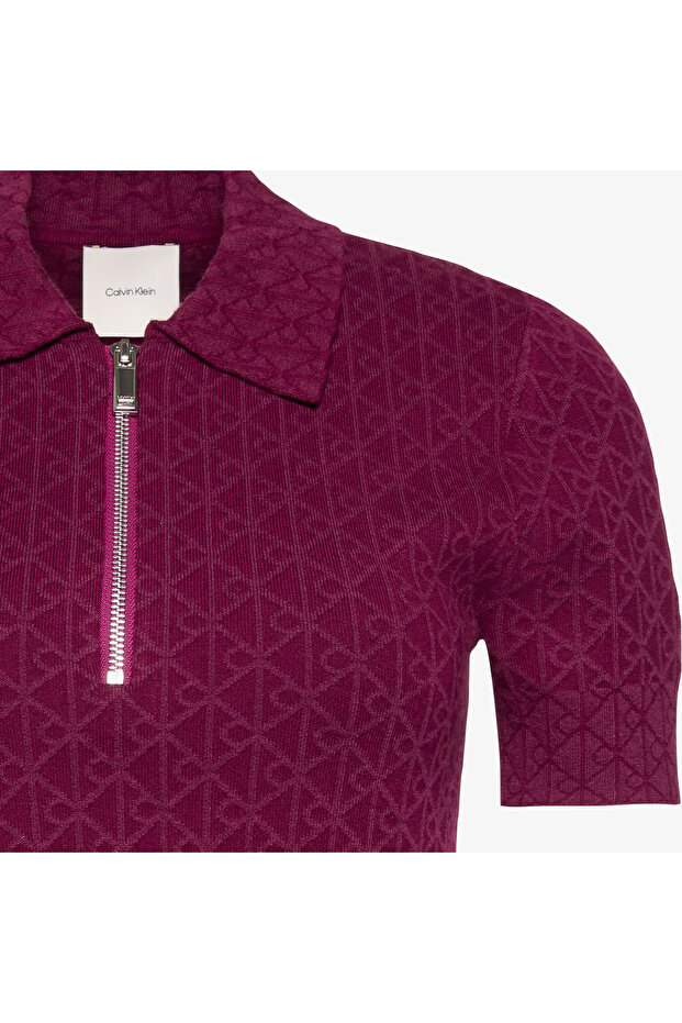 Textured Kadın Mor Triko - 4