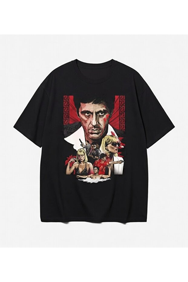 Tony Montana 2 Printed Black T-Shirt