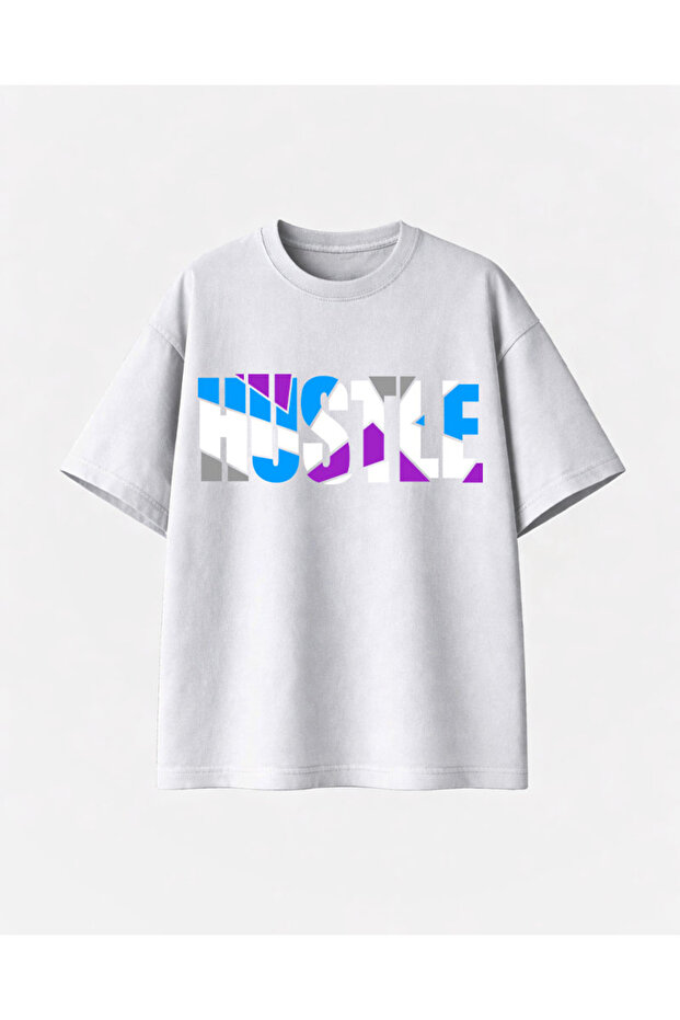 Hustle Printed White Tshirt - 1