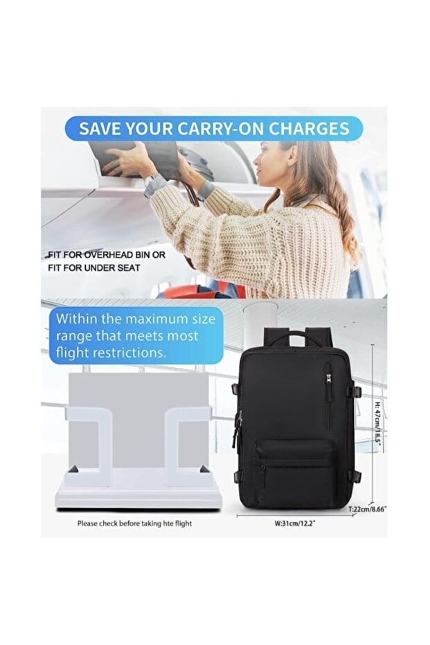 حقيبه ظهر للسفر بمساحات تخزين واسعه متعدده الاستخدام - 6