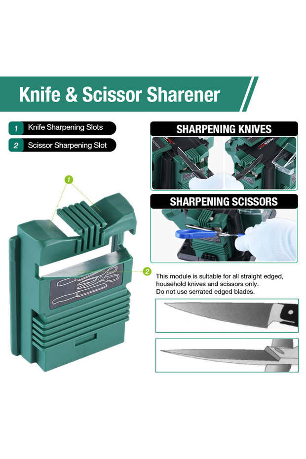 EU POSENPRO 65W Multi-Functional Electric Sharpener, Bench Mounting Multipurpose Sharpener/Chisel/HS - 4