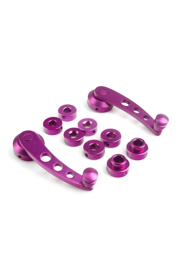 PURPLE 2Pcs Aluminum Alloy Universal Car Window Handle Winder Riser Replacement Winder Crank Riser K