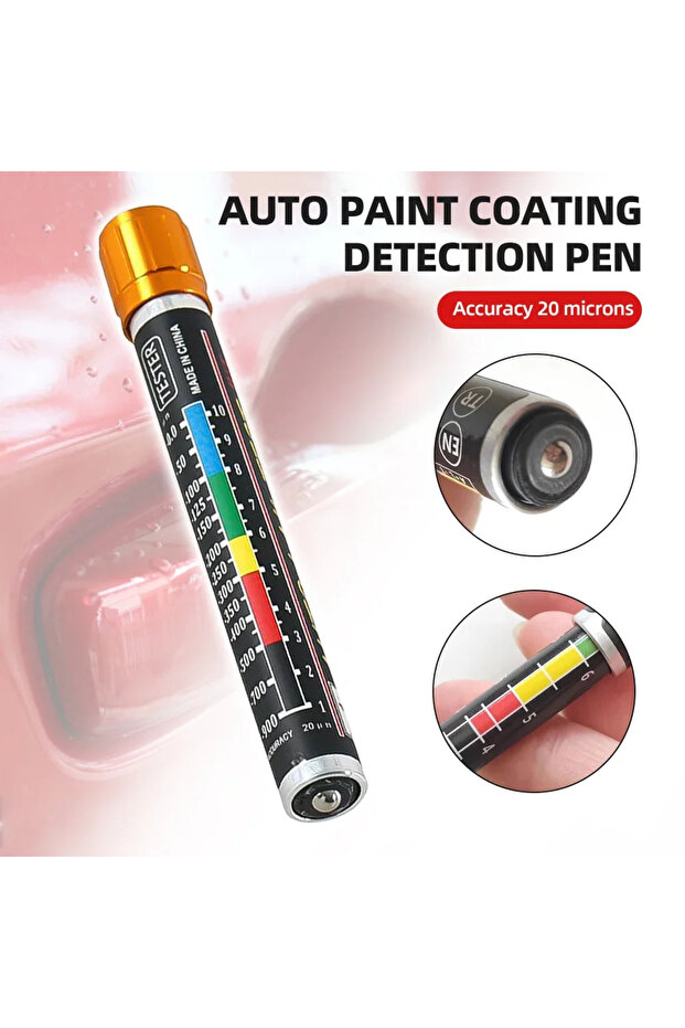 Car Paint Thickness Tester Pen with Magnetic Tip Scale Indicator Portable Car Paint Coating Teste...