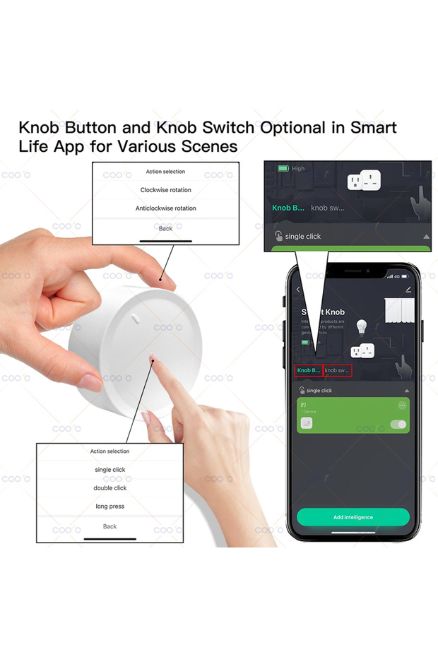 Tuya ZigBee Smart Knob Switch Wireless Scene Button Rotatable Dimmer Controller Switch Home Appli... - 5