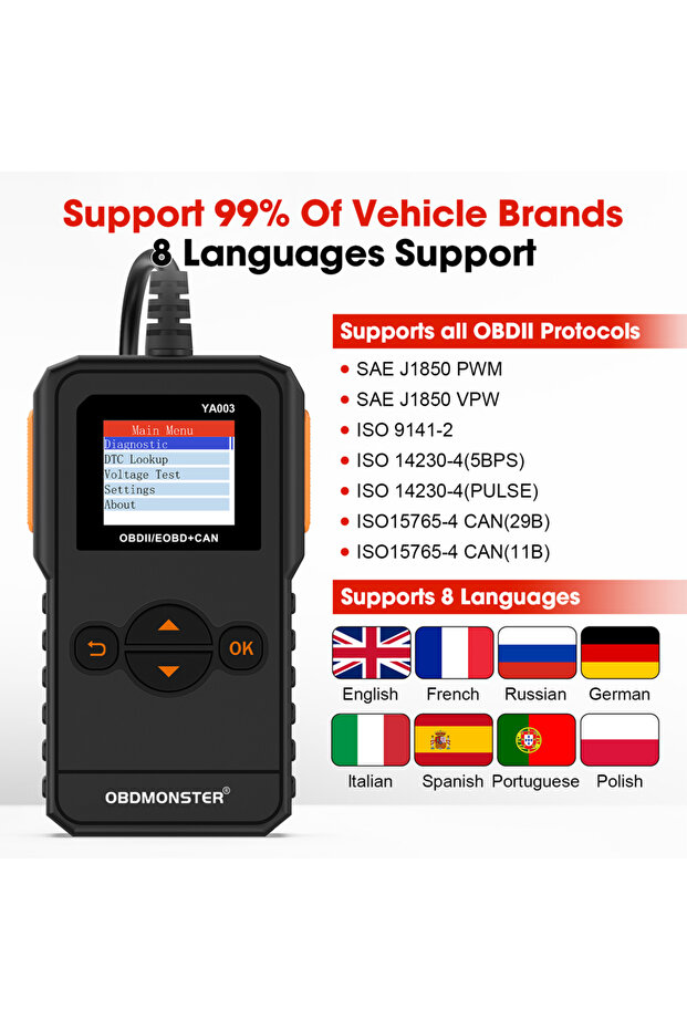 OBD2 Car Diagnostic Scanner - OBD2 Code Reader, Read & Erase Engine Fault Codes Scanner | Compati... - 4