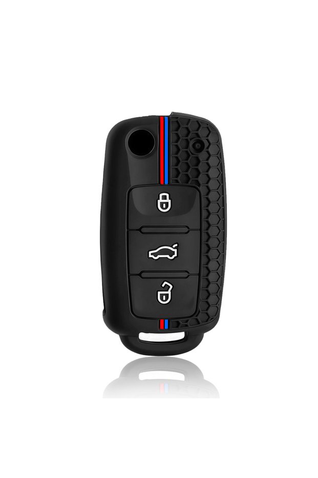 black Silicone Car Key Case Key Cover For VW T5 Polo Passat Volkswagen Golf 4 5 6 Caravelle Skoda Fa