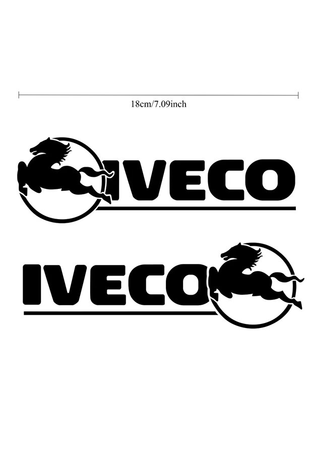 2pcs black Autollant de transfert en vinyle pour Iveco, 2 pièces, graphique de Van, camion, camion