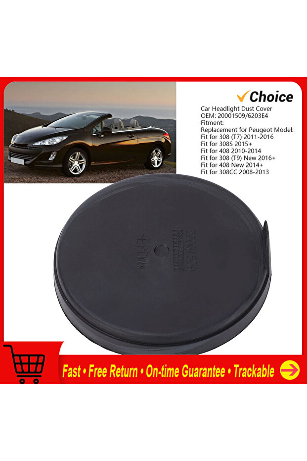 20001509 Car Headlight Dust Cover 6203E4 Headlamp Dust Replacement For 308CC 2008‑2013 Headligh...