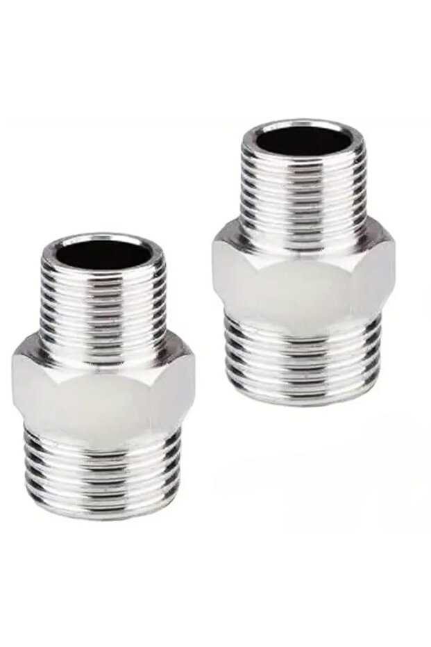 2Pc 2 Pc Shower Hose Connector, Male To Female Threaded Adapter & Reducing Nipple, Universal Water P