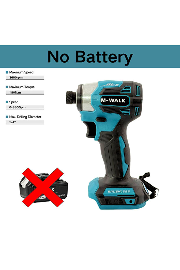 No Battery M-WALK 18V Cordless Electric Screwdriver 180N.M Brushless Impact Driver Multifunction Ele