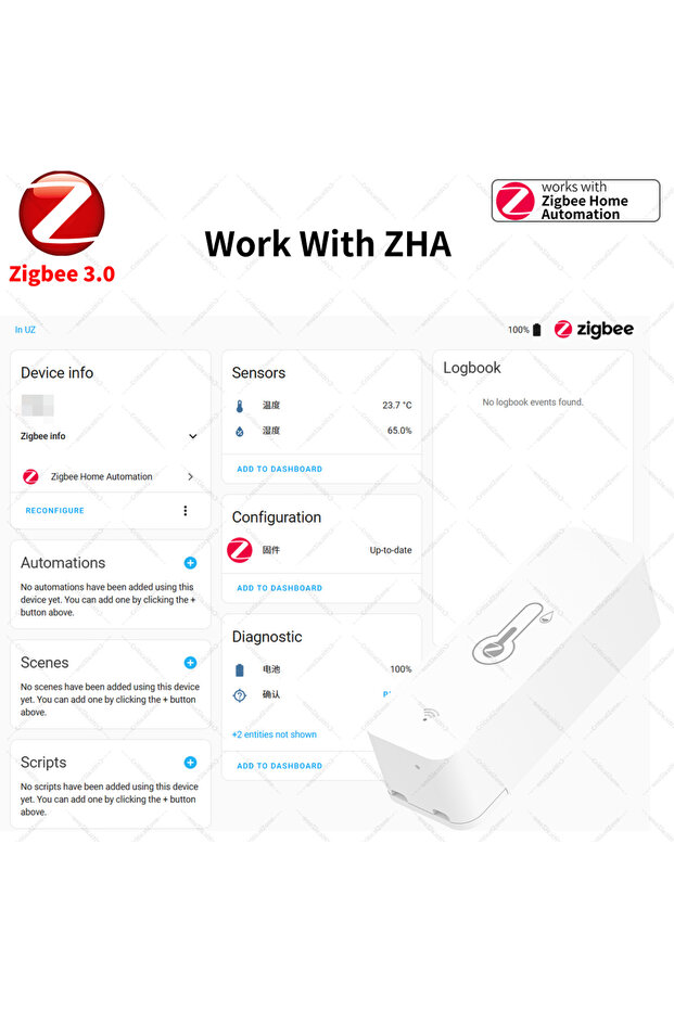 Zigbee 3.0 Temperature and Humidity Sensor Zigbee Hub Required - 4