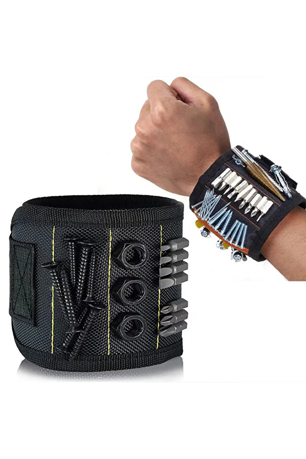 black Magnetic wristband, wrist strap, multifunctional tool, hardware, nails, screws, suction, king
