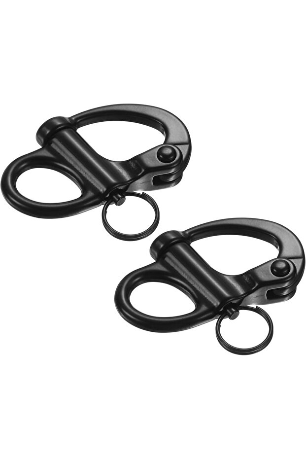 69MM 1 pcs Black Quick Release Shackle,316 Stainless Steel Fixed Bail Snap Shackle Boat Sail Connect