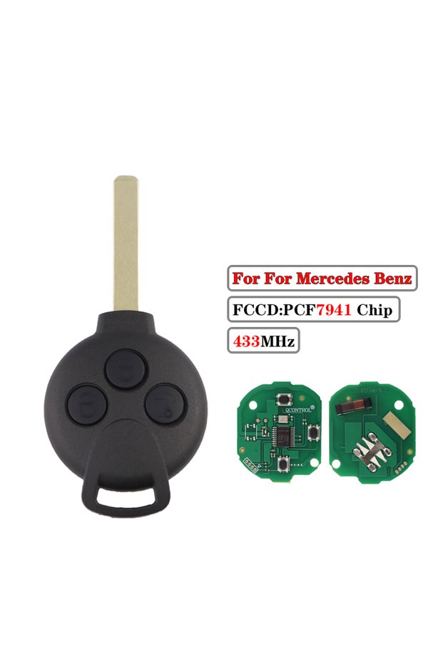 Remote Key YIQIXIN 3 Buttons Car Remote Smart Key For Mercedes-Benz Smart Fortwo 451 2007-2013 433Mh