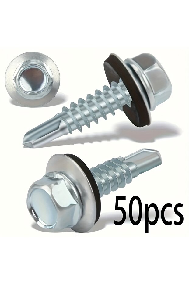 50pcs 50 sets of heavy-duty stainless steel self-tapping screws - waterproof and rust-proof with was