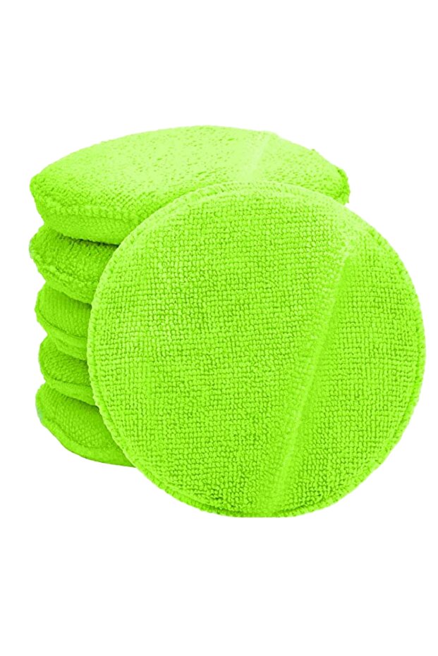 6PCS Green 6PCS Microfiber Wax Applicator Pads Car Wax Applicator Buffing & Detail Polishing Foam Pa