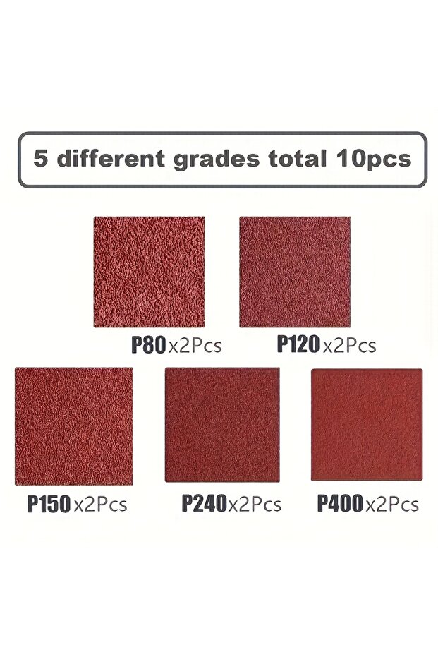 10pcs 10pcs 457*75 Wood Metal Polishing Sand Belt, Different Grains 80-400, Each Grain 2pcs, Total 1