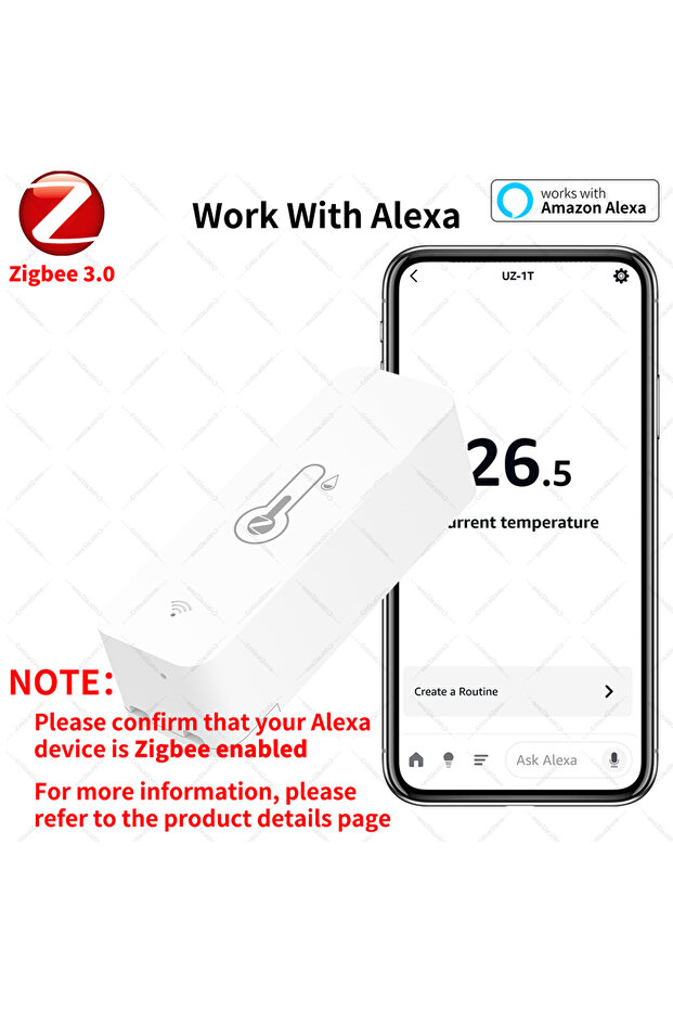 Zigbee 3.0 Temperature and Humidity Sensor Zigbee Hub Required - 1