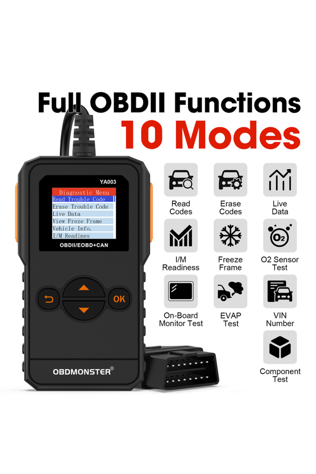 OBD2 Car Diagnostic Scanner - OBD2 Code Reader, Read & Erase Engine Fault Codes Scanner | Compati... - 1