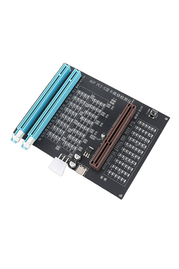 جهاز اختبار بطاقات الرسومات مع شاشة عرض ثنائية الغرض AGP PCI-E مزودة بإضاءة.