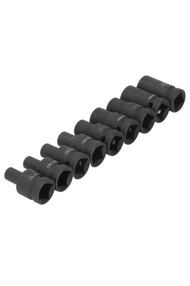 black 9 Pieces Tap Sockets Cr Molybdenum Steel 1/2 Inch Drive Square Socket Set for Electric Pneumat