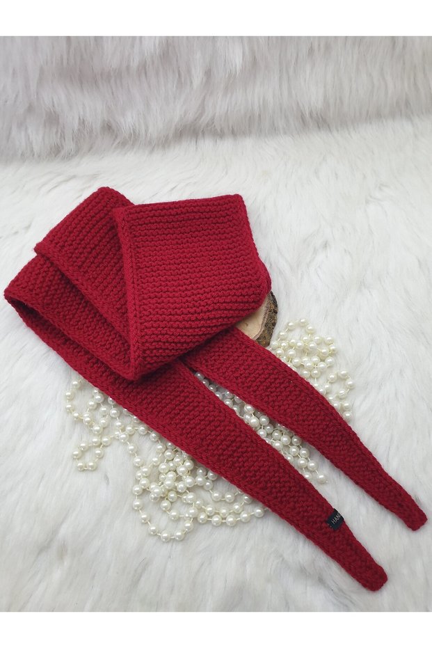 Dark Red Viral Scarf/1.20Cm Mini Scarf/Croissant Scarf/Sophie Scarf/Trend Scarf/Scarf/Gift